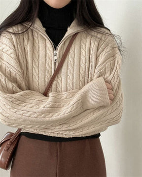 Women's Zip Front Turtleneck Sweater — View 4