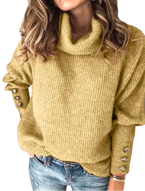Women's Oversized Ribbed Textured Turtleneck Sweater — View 5