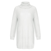 Women's Relaxed Fit Ribbed Chunky Knit Turtleneck Sweater — View 7