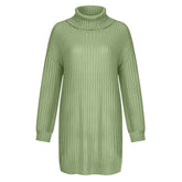 Women's Relaxed Fit Ribbed Chunky Knit Turtleneck Sweater — View 8