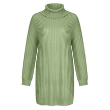 Women's Relaxed Fit Ribbed Chunky Knit Turtleneck Sweater — View 8