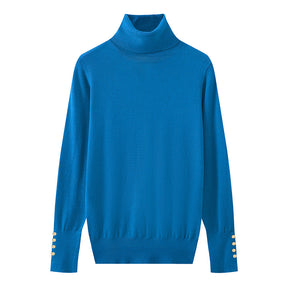 Women's Button Detail Turtleneck Sweater — View 16