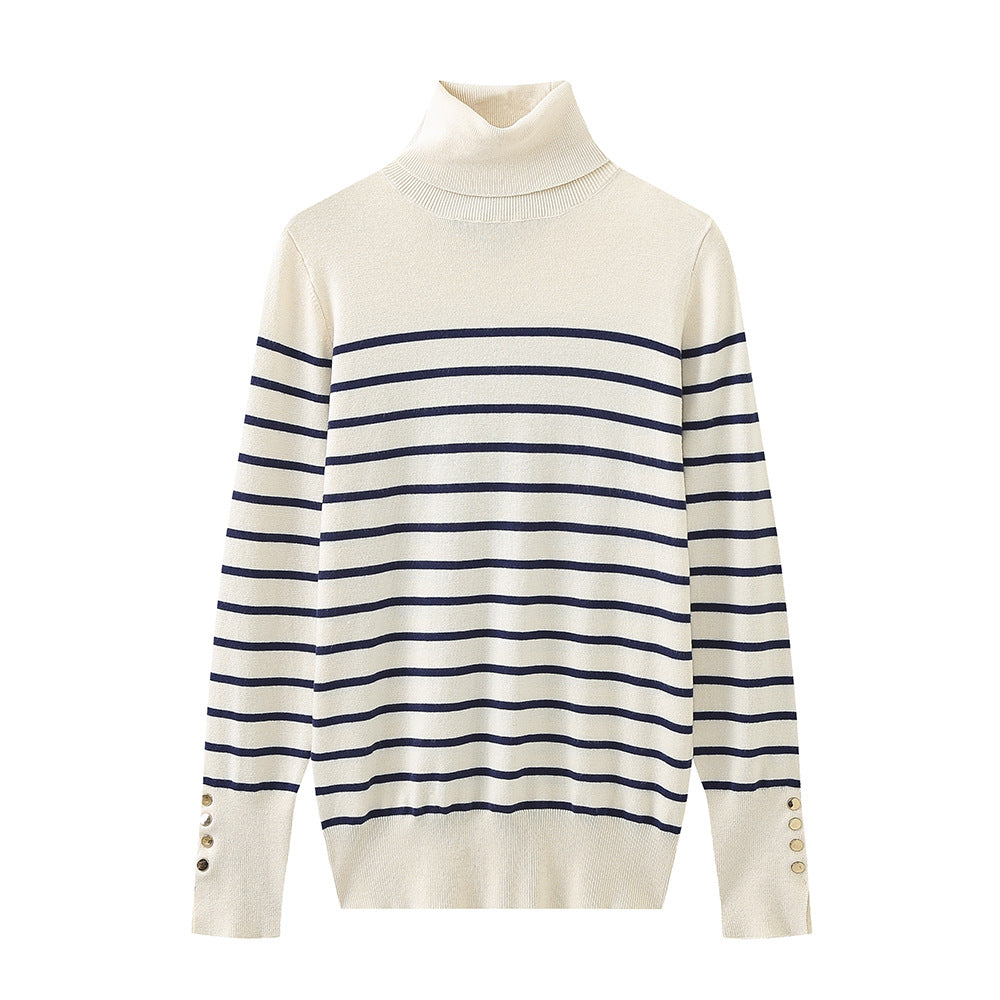 Women's Button Detail Turtleneck Sweater — View 12