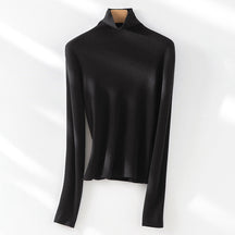 Women's Fitted Fine Knit Turtleneck Sweater — View 12