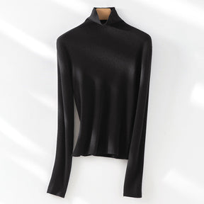 Women's Fitted Fine Knit Turtleneck Sweater — View 12