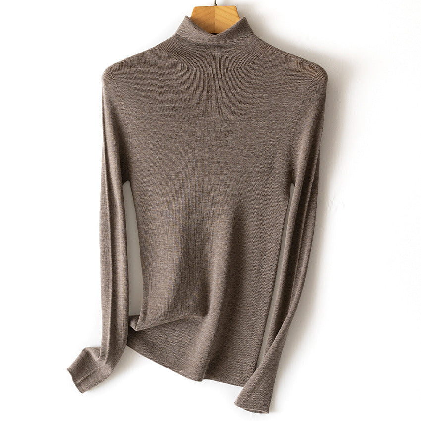 Women's Ribbed Fine Knit Turtleneck Sweater — View 11