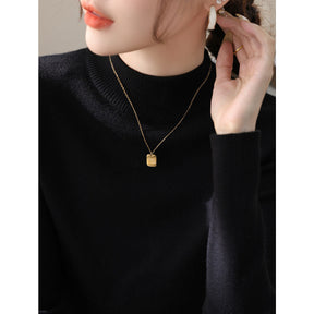 Women's Wool Blend Turtleneck Sweater — View 6
