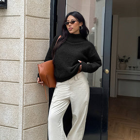 Women's Textured Turtleneck Sweater — View 3