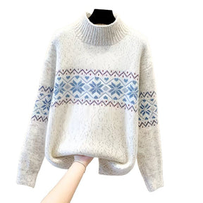 Women's Ribbed Fair Isle Turtleneck Sweater — View 5