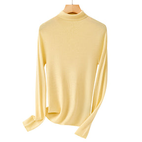 Women's Ribbed Fine Knit Turtleneck Sweater — View 22