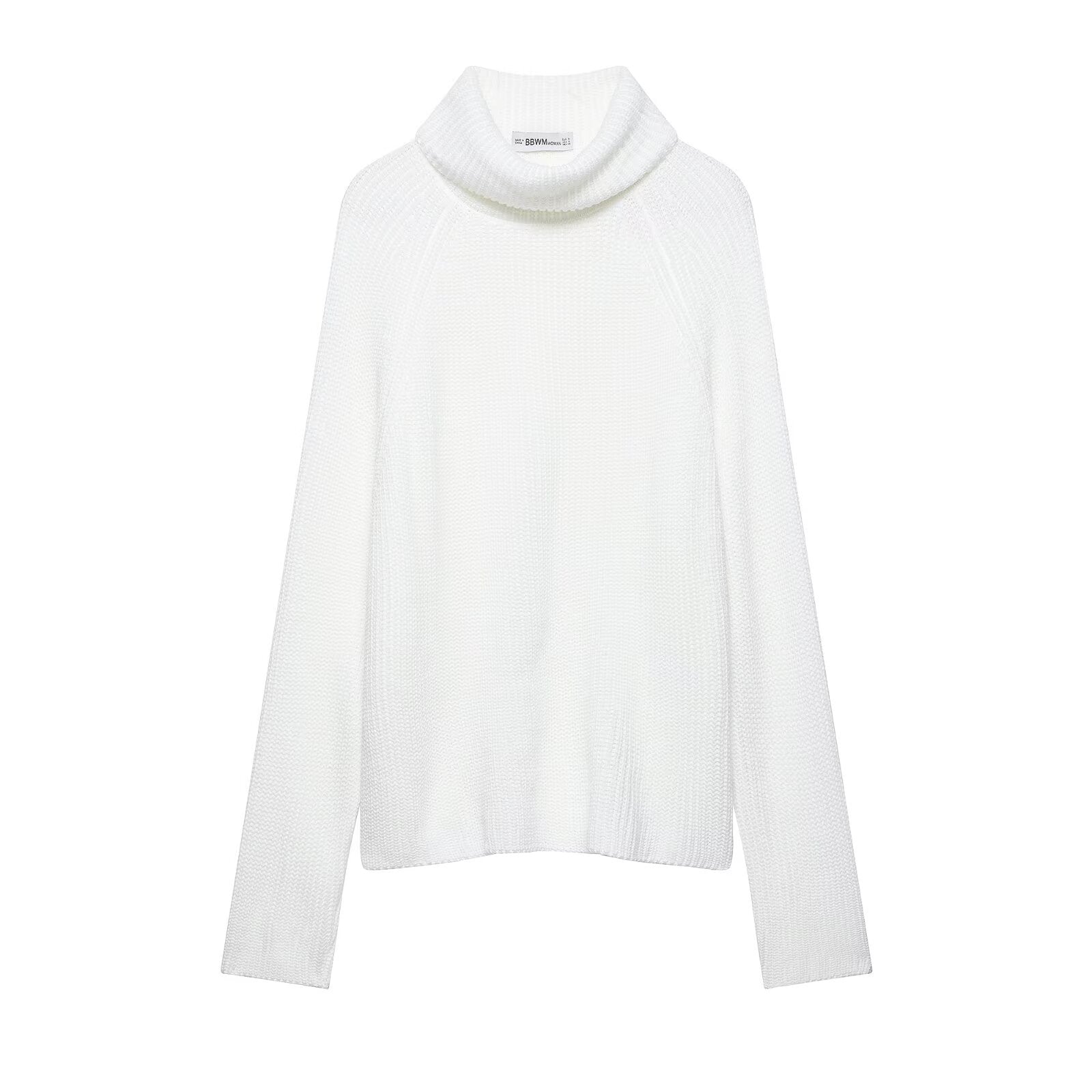 Women's Ribbed Chunky Knit Raglan Sleeve Turtleneck Sweater — View 6