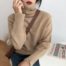 Women's Drop Shoulder Turtleneck Sweater — View 10