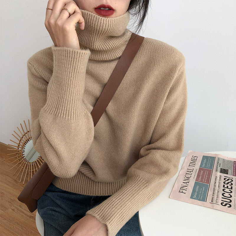 Women's Drop Shoulder Turtleneck Sweater — View 10