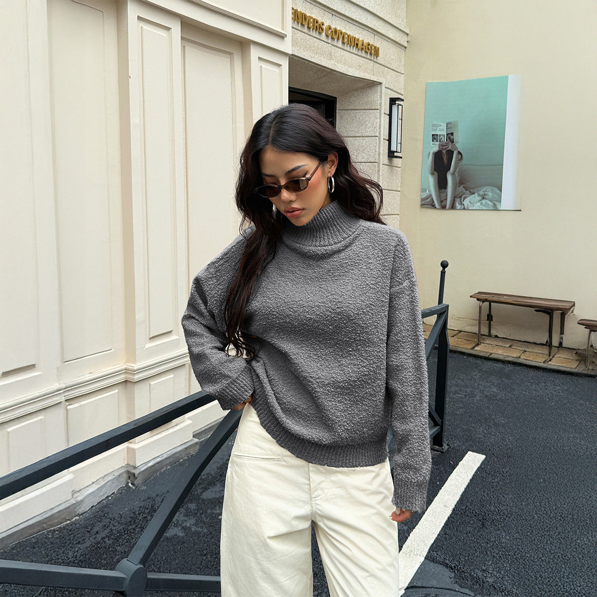 Women's Textured Turtleneck Sweater — View 1