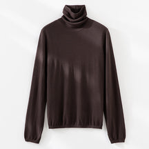 Women's Ribbed Fine Knit Turtleneck Sweater — View 7