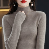 Women's Fine Knit Mock Neck Sweater — View 8