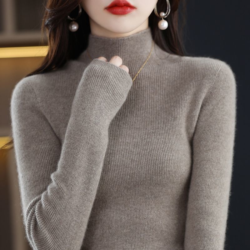 Women's Fine Knit Mock Neck Sweater — View 8