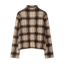 Women's Plaid Turtleneck Sweater — View 2