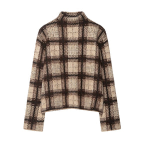 Women's Plaid Turtleneck Sweater — View 2