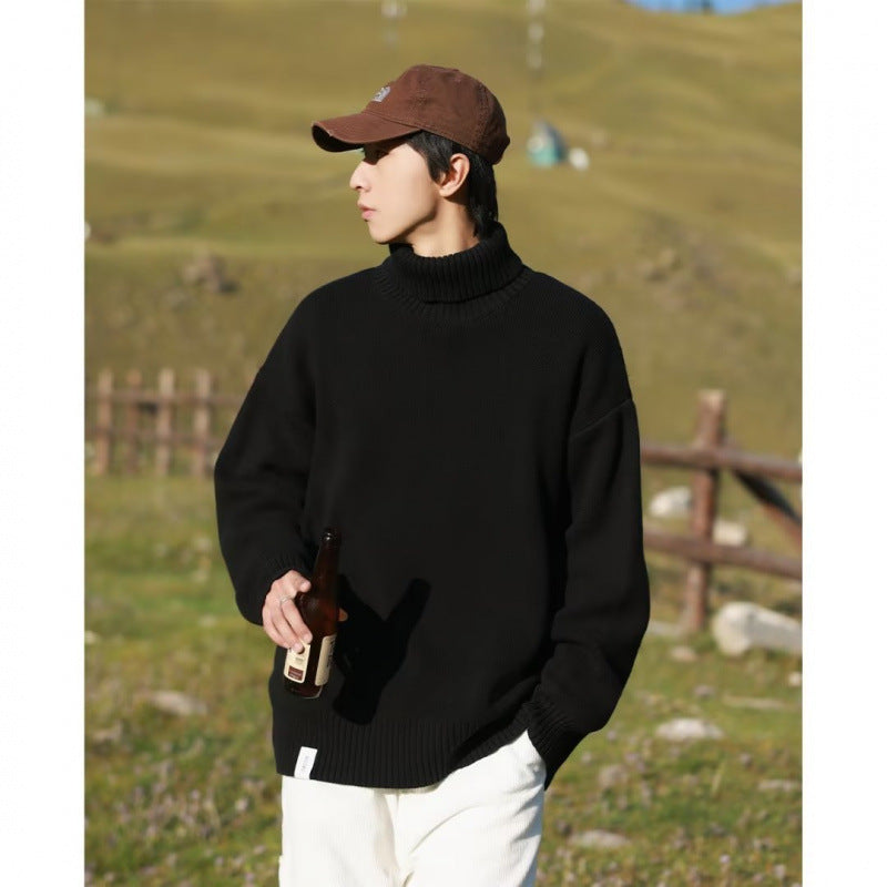 Women's Wool Blend Oversized Ribbed Turtleneck Sweater — View 6