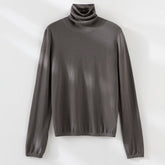 Women's Ribbed Fine Knit Turtleneck Sweater — View 8