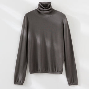 Women's Ribbed Fine Knit Turtleneck Sweater — View 8