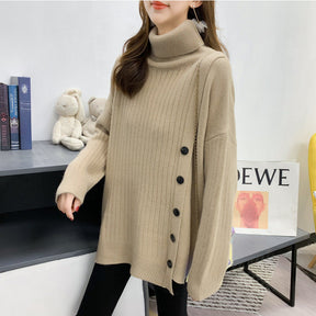 Women's Button Detail Turtleneck Sweater — View 1