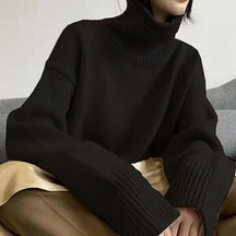 Women's Ribbed Textured Turtleneck Sweater — View 8