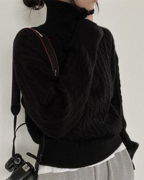 Women's Zip Front Turtleneck Sweater — View 8