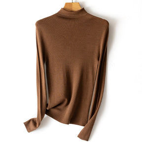 Women's Ribbed Fine Knit Turtleneck Sweater — View 4