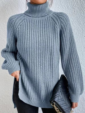 Women's Ribbed Turtleneck Sweater — View 8