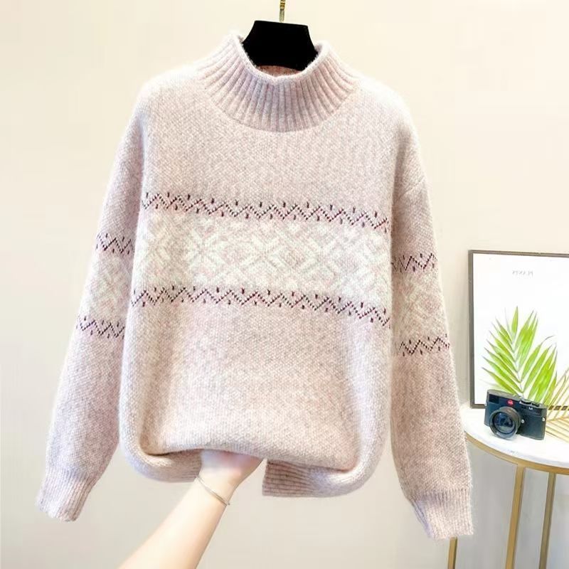 Women's Ribbed Fair Isle Turtleneck Sweater — View 2
