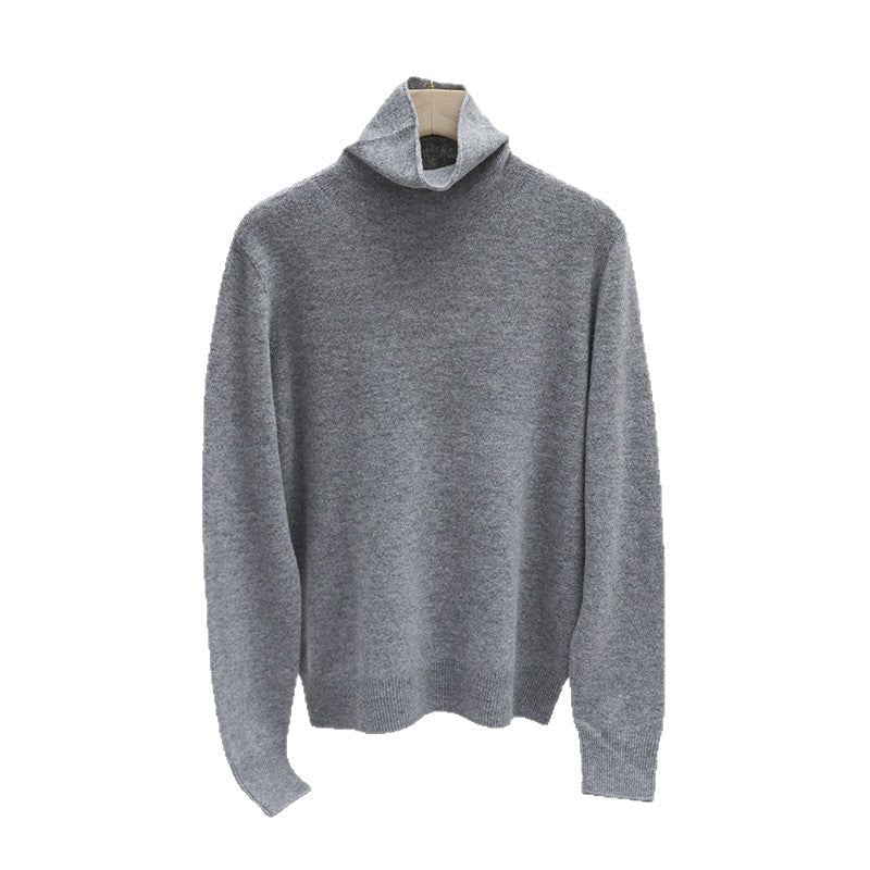 Women's Fitted Ribbed Fine Knit Turtleneck Sweater — View 5