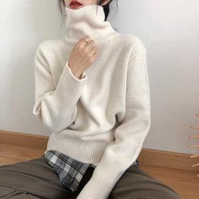 Women's Drop Shoulder Turtleneck Sweater — View 2