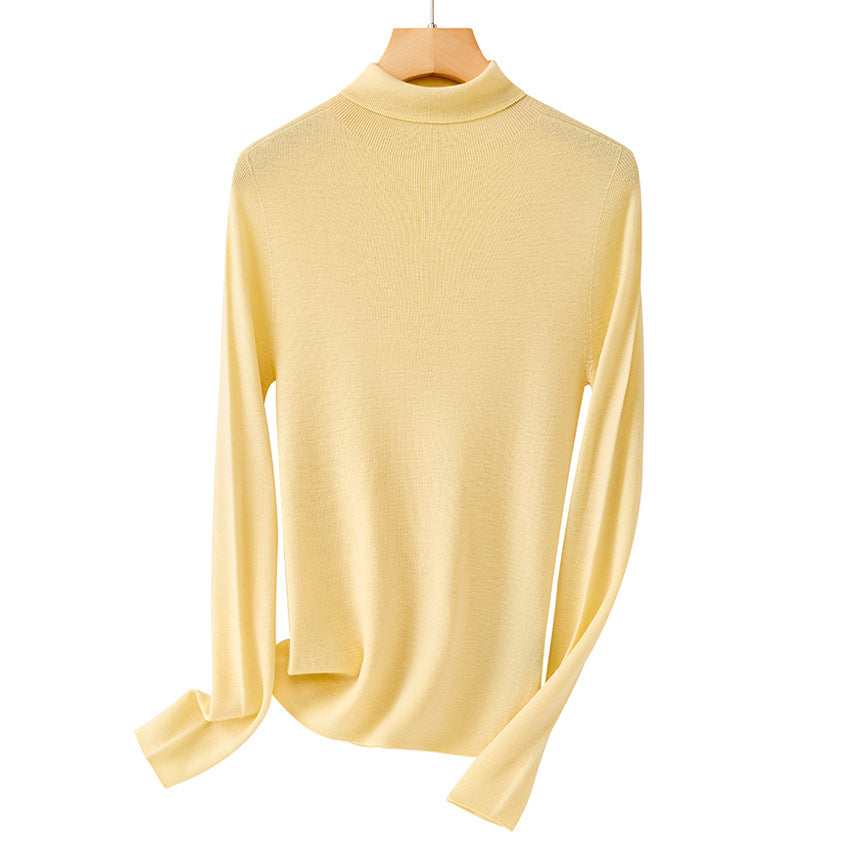 Women's Ribbed Fine Knit Turtleneck Sweater — View 8