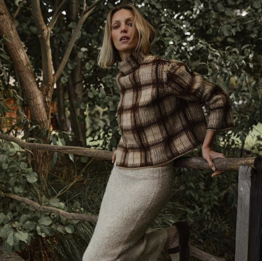 Women's Plaid Turtleneck Sweater — View 1