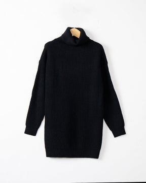 Women's Oversized Ribbed Drop Shoulder Turtleneck Sweater — View 8