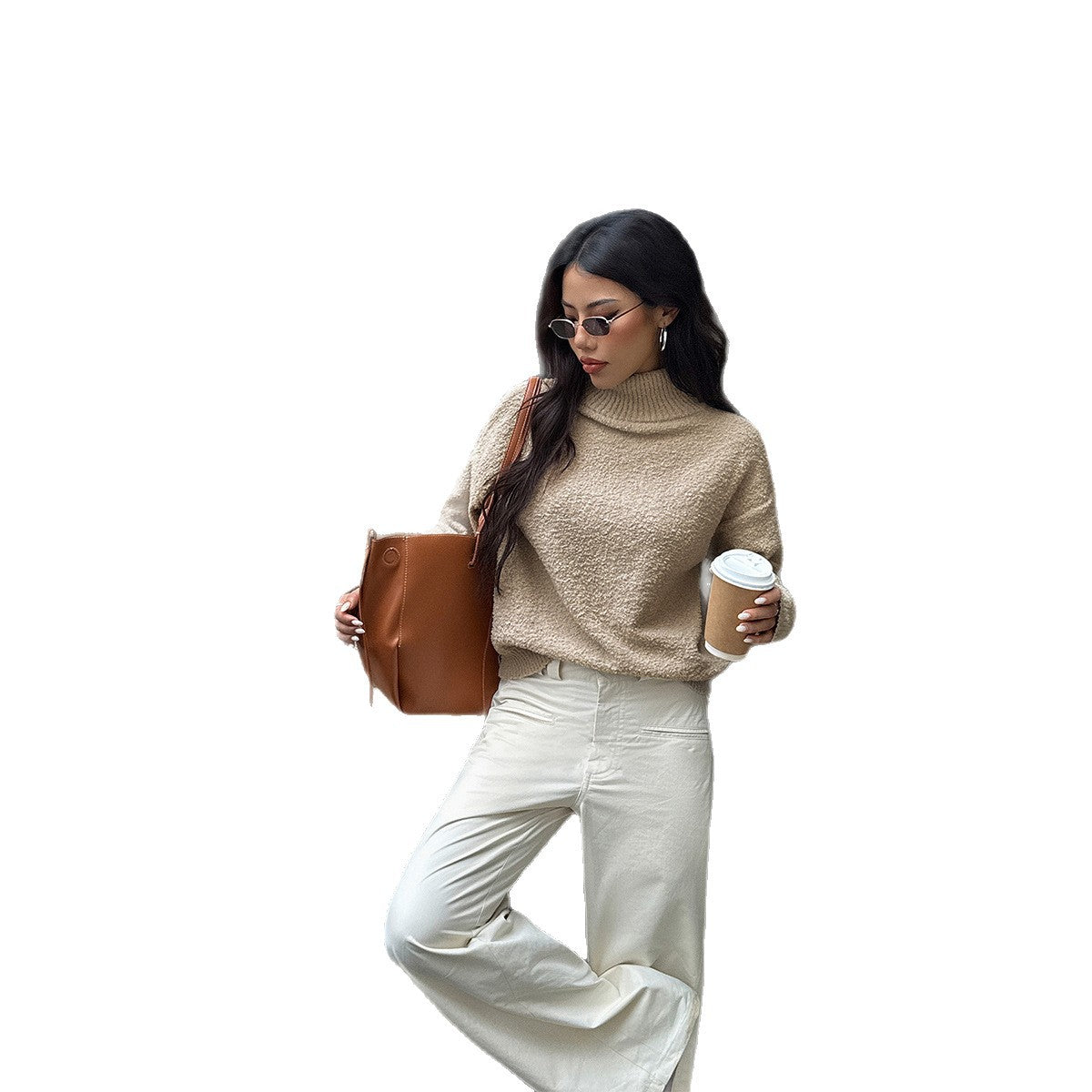 Women's Textured Turtleneck Sweater — View 4