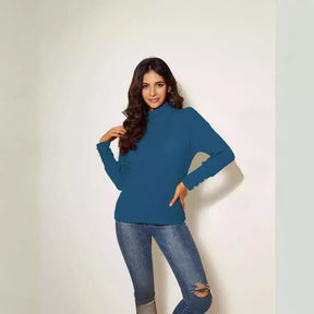 Women's Button Detail Turtleneck Sweater — View 4