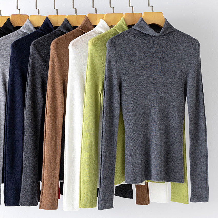Women's Fitted Fine Knit Turtleneck Sweater — View 1