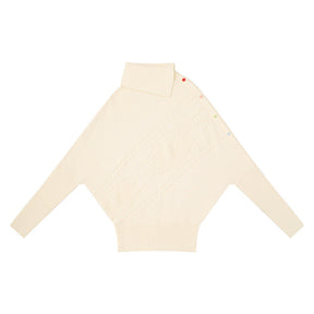 Women's Oversized Cable Knit Ribbed Turtleneck Sweater — View 7