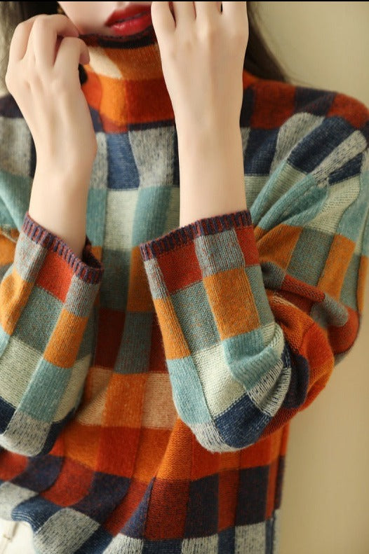 Women's Printed Turtleneck Sweater — View 1