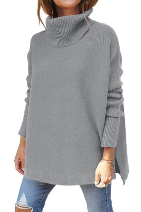 Women's Relaxed Fit Textured Turtleneck Sweater — View 11