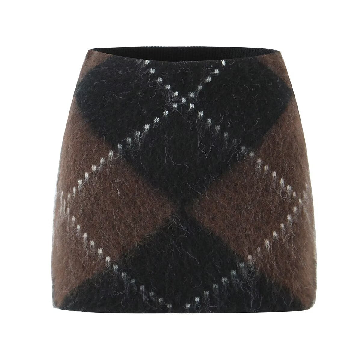 Women's Chunky Knit Geometric Turtleneck Sweater — View 4