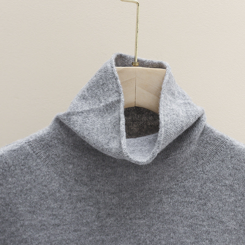 Women's Fitted Ribbed Fine Knit Turtleneck Sweater — View 4