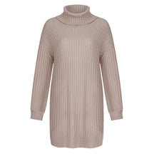 Women's Relaxed Fit Ribbed Chunky Knit Turtleneck Sweater — View 9