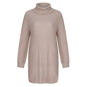 Women's Relaxed Fit Ribbed Chunky Knit Turtleneck Sweater — View 9
