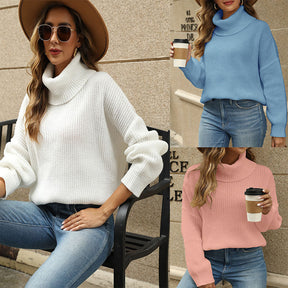 Women's Chunky Knit Turtleneck Sweater — View 1