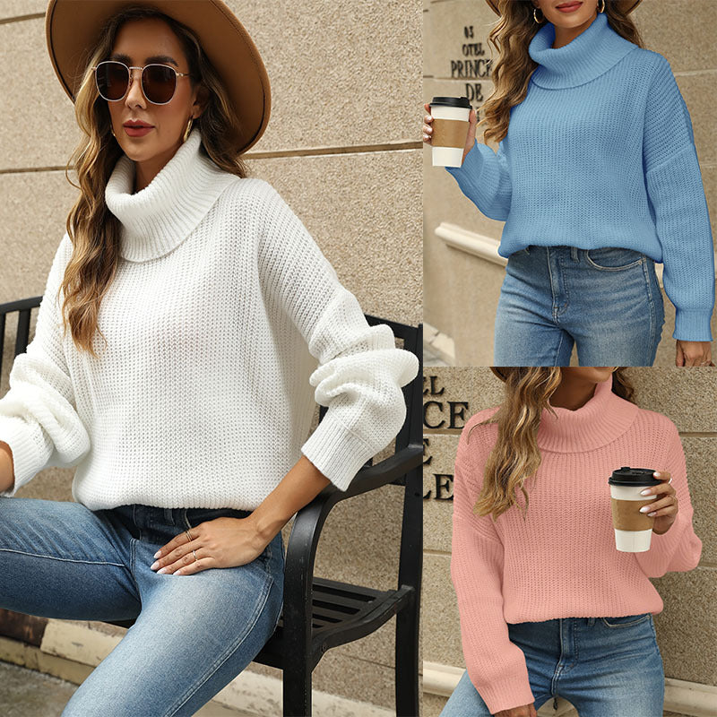 Women's Chunky Knit Turtleneck Sweater — View 1