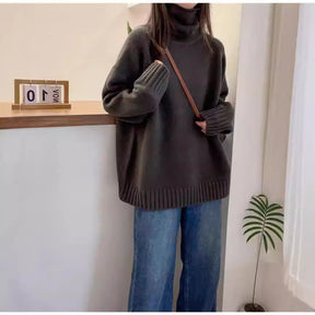 Women's Oversized Thumbhole Turtleneck Sweater — View 3